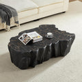 WILLIAMSPACE 48.62' Irregular Coffee Table with Tree Root Design for Living Room, Modern Luxury Fiberglass Center Table with Unique Shape, Accent End Tea Table for Apartment, No Need Assembly (Black)