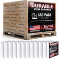Samsill Durable 1.5 inch 3 Ring Binder, Made in USA, D Ring Binder, 100% Recycled Chipboard, White, Pallet of 480 Binders in 40 Cartons
