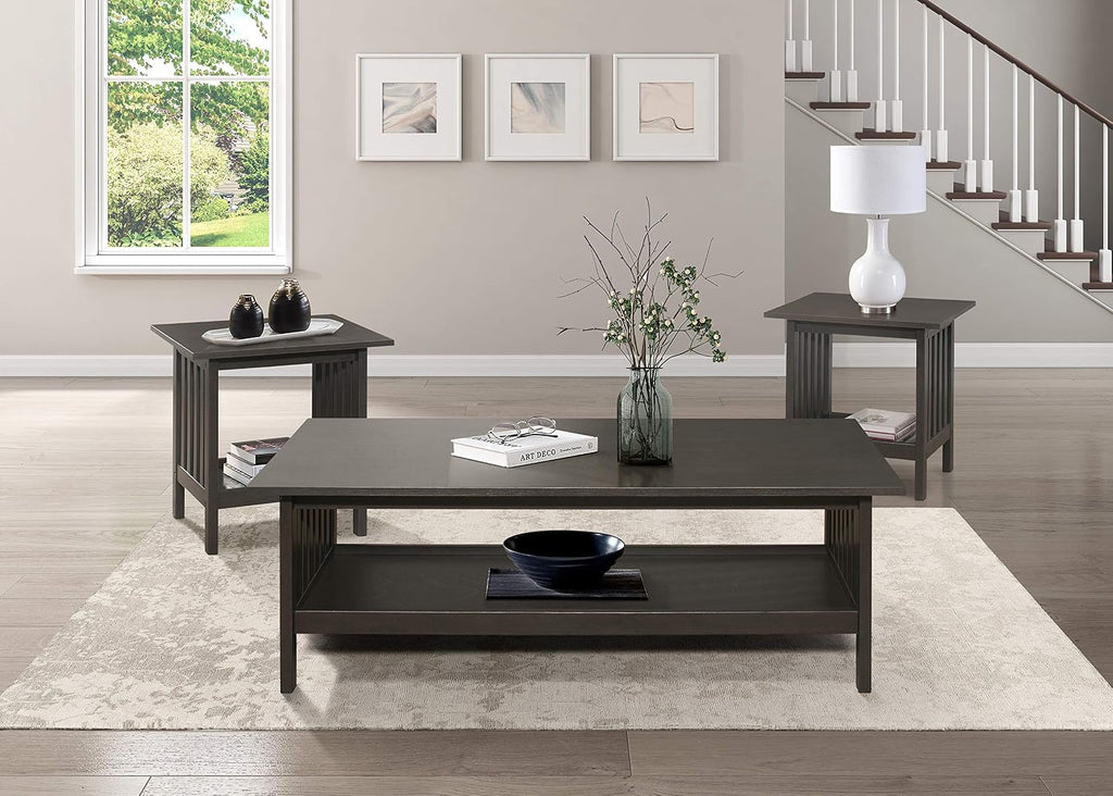Lexicon Noel 3-Piece Coffee Table Set, Antique Gray