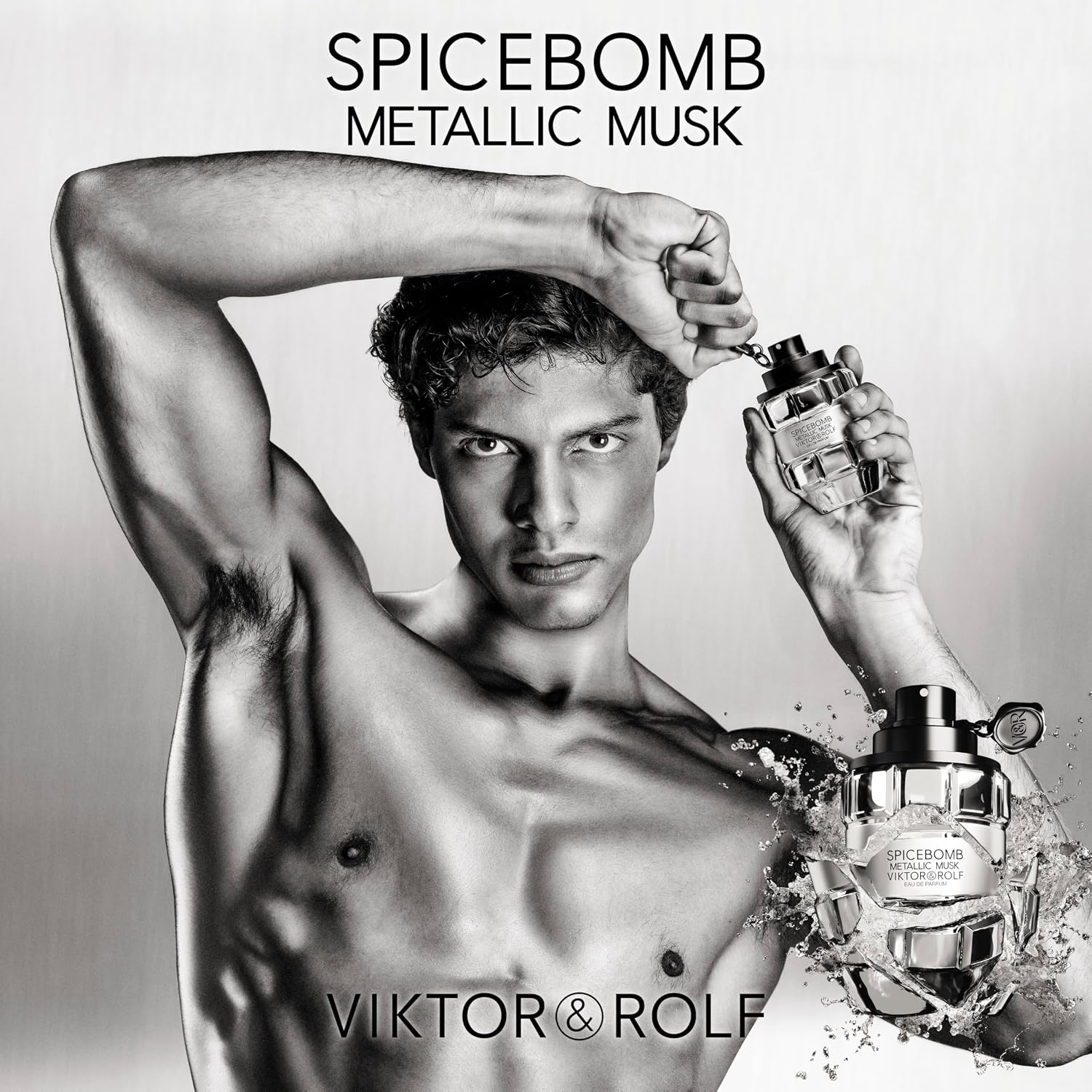 Viktor&Rolf - Spicebomb Metallic Musk Eau de Parfum 3-Piece Set ($205 Value) - Cologne for Men - Ambery Fragrance - Full Size, 3 Fl Oz & 2 Travel Size, 0.3 Fl Oz
