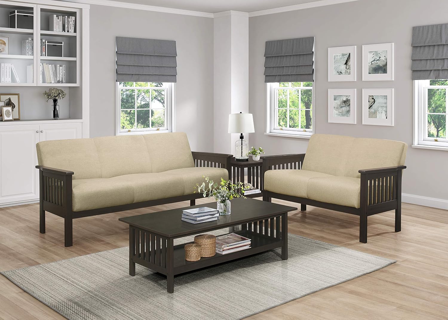 Lexicon Noel 75.5' W Fabric Living Room Sofa Couch, Brown