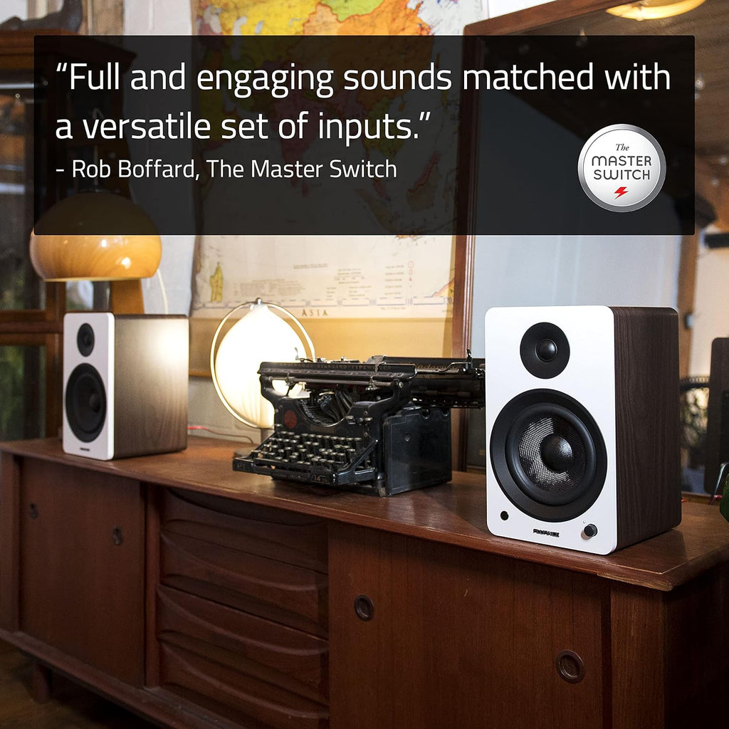 Fluance Ai61 Powered 2-Way 2.0 Stereo Bookshelf Speakers with 6.5' Drivers, 120W Amplifier for Turntable, TV, PC and Bluetooth 5 Wireless Music Streaming - RCA, Optical, USB & Sub Out (Black Ash)