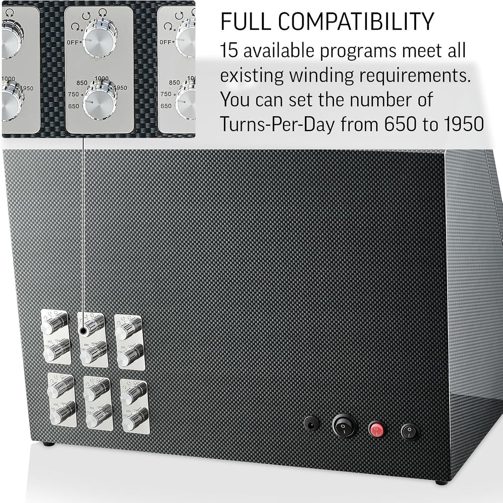 TIMECUBE 12 Watch Winder with 6 Storage Slots, LED Light and Automatic Motor-Stop