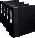 Avery Heavy-Duty Binder with 4-Inch One Touch EZD Ring, Black (79984) (Pack of 4)