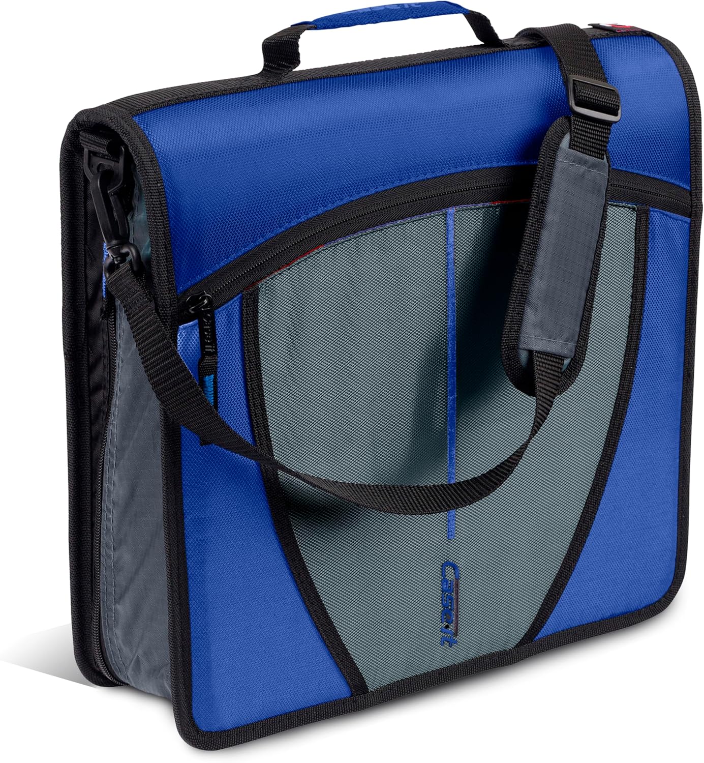 Case-it Binder File Folder 3-inch O-Ring Midnight Blue | 5-Tab Expanding | Zippered Pockets | With Handle and Strap | Pack of 6