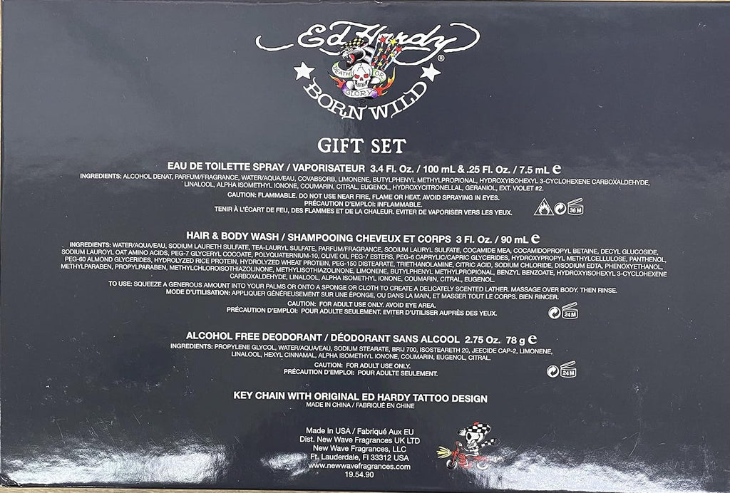 Christian Audigier Ed Hardy Born Wild 5 Piece Gift Set for Men
