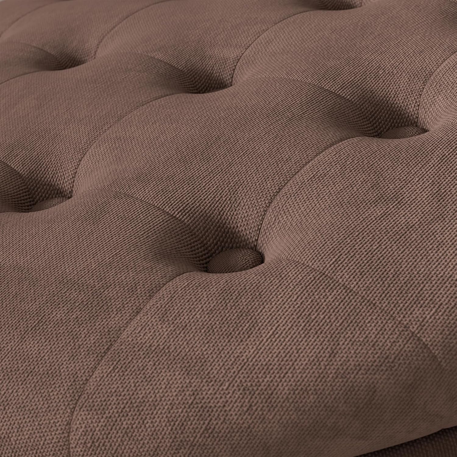 30 Inch Round Storage Ottoman,Modern Tufted Ottomans,Upholstered Large Ottoman with Storage with Removable Top Footrest Stool for Bedroom Living Room (Darkbrown)
