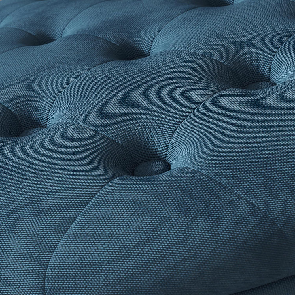 30 Inch Round Storage Ottoman,Modern Blue Tufted Ottomans,Circular Coffee Table with Removable Top,Upholstered Large Ottoman with Storage Footrest Stool for Bedroom Living Room (Blue)