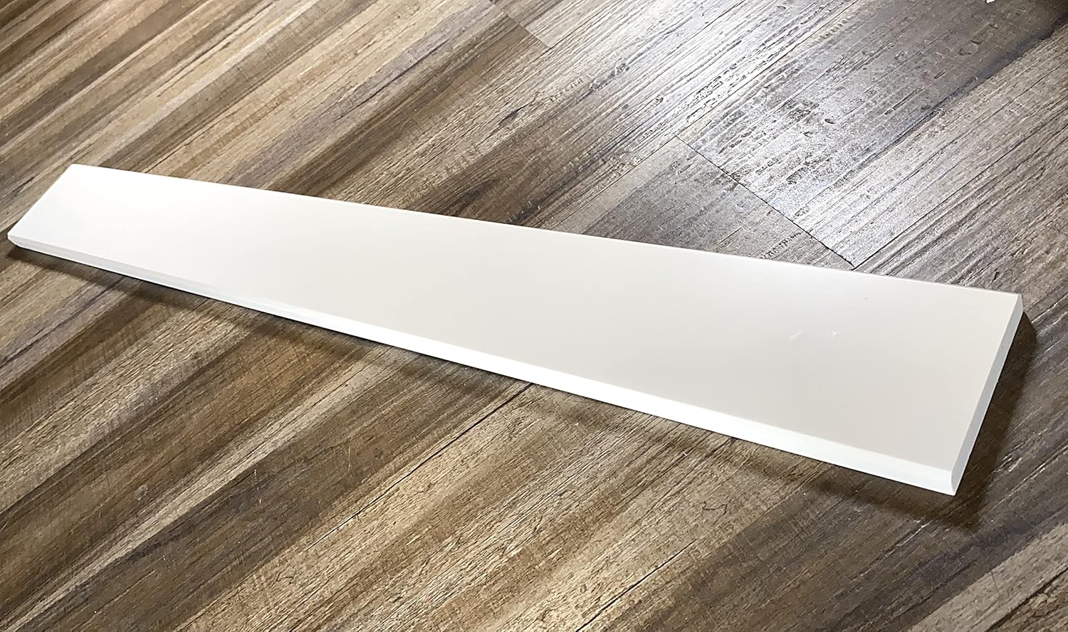 Tenedos Solid White Engineered Marble Doorway Floor Threshold Saddle Polished, for Shower Curb, Bathroom Vanity Backsplash, Window Sill, Maintenance Free, Stain Resistant (5' x 24')
