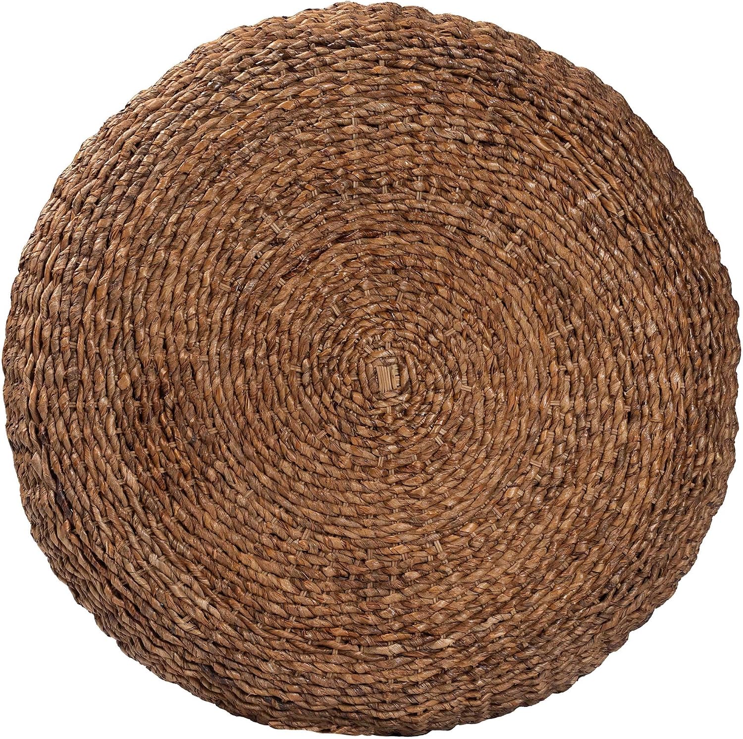 bali & pari Riau Handwoven Seagrass Coffee Table with Wooden Legs – Natural Wicker Round Living Room Table for Living Room or Bedroom Décor