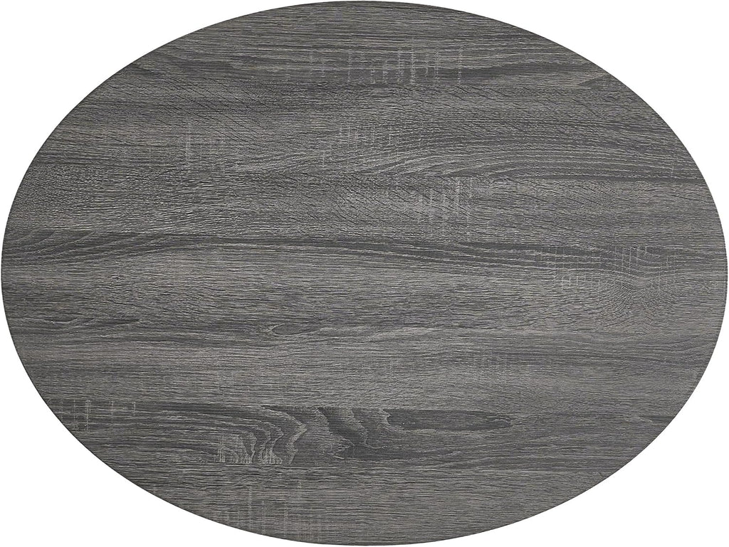 Round Oval Coffee Table Modern 3-Tier Rotatable Wood Coffee Table, Easy Assembly, Black (40.15 * 23.75 * 13in)