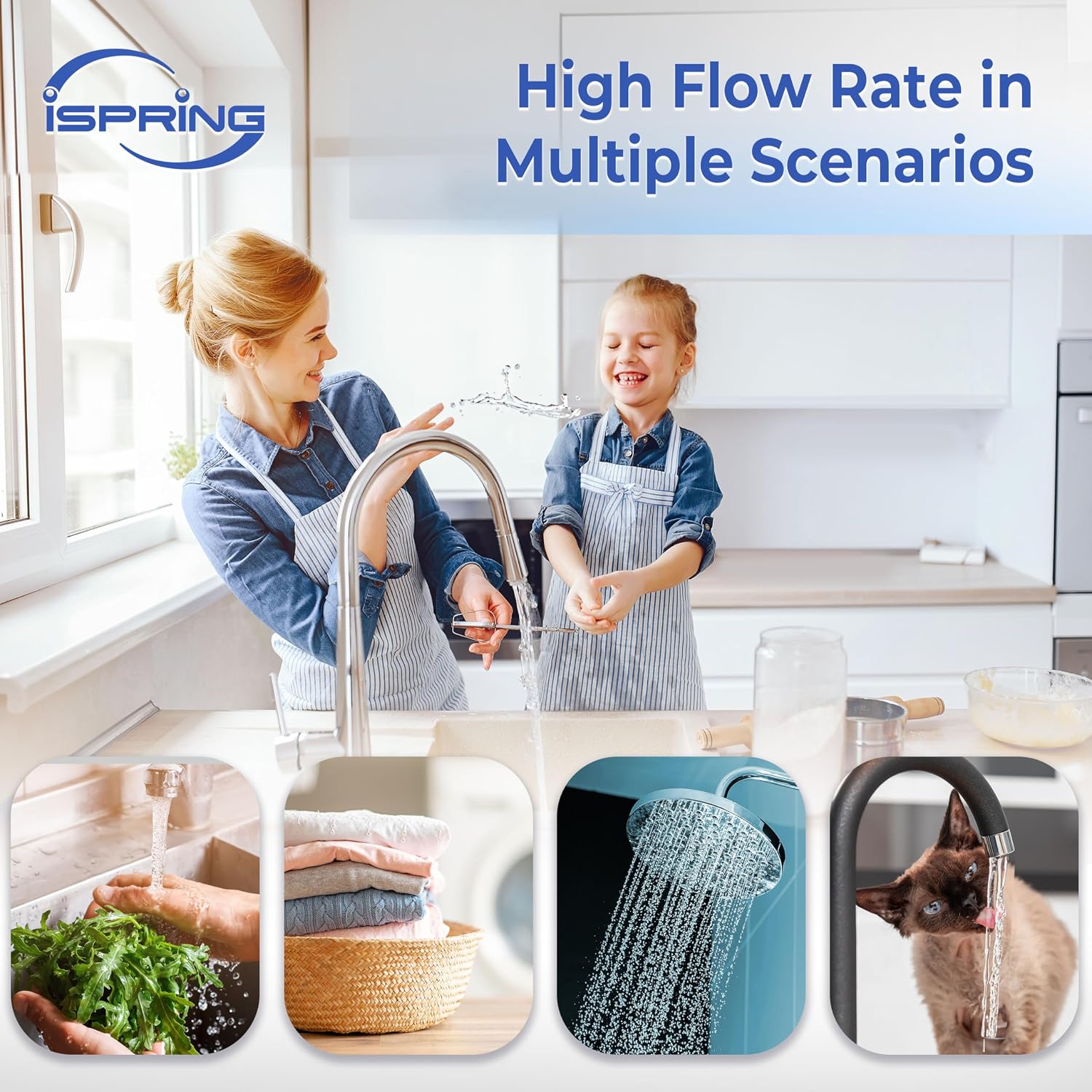 iSpring Whole House Water Filter System, Reduces Chlorine, Chloramine, Lead, Water Filter Lasts up to 5 Years, Model: WF1054