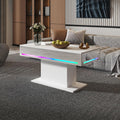 HedoAjim Led Coffee Table for Living Room, Living Room Table Rectangular Center Table, Modern Wooden Coffee Tables with 16 Colors LED Lights for Dining Reception Room