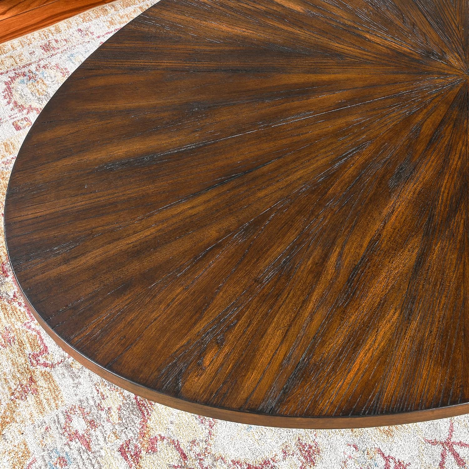 Solid Wood Oval Coffee Table with Cross Metal Legs, 47.9' Industrail Bar Cocktail Table for Living Room Kitchen Office Sofa Table Bristro Table for Cafe/Bar Rustic Brown