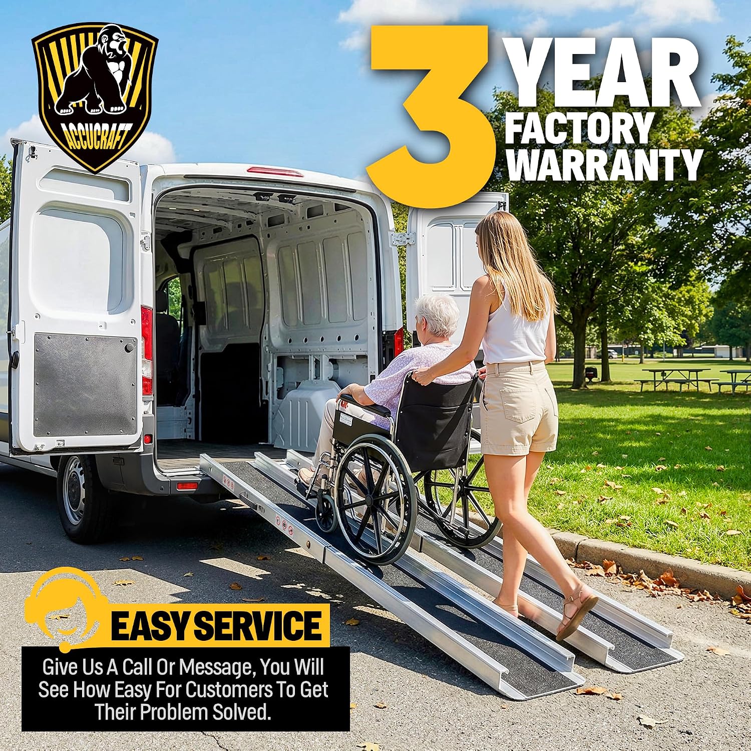 Upgrade 7FT Portable Wheelchair Ramp 2 Pack, 1200 LBS Heavy Duty Load Capacity, Adjustable Aluminum Threshold Ramp with Handle, Non-Slip Handicap Ramp for Home Steps, Doorways, Curbs, Stairs, Vehicles