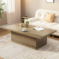 Farmhouse Coffee Table 47.25 Inch Modern Center Tables Wood Cocktail Table, Scratch-Resistant Accent Table with Sturdy Frame for Living Room, Apartment, Home Office & Lounge (Oak Brown)