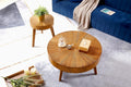 Nesting Round Wood Coffee Table Set of 2 - Wooden Circle Coffee Table ＆ End Table Side Table for Living Room Apartment (Espresso,31x31x14 in)