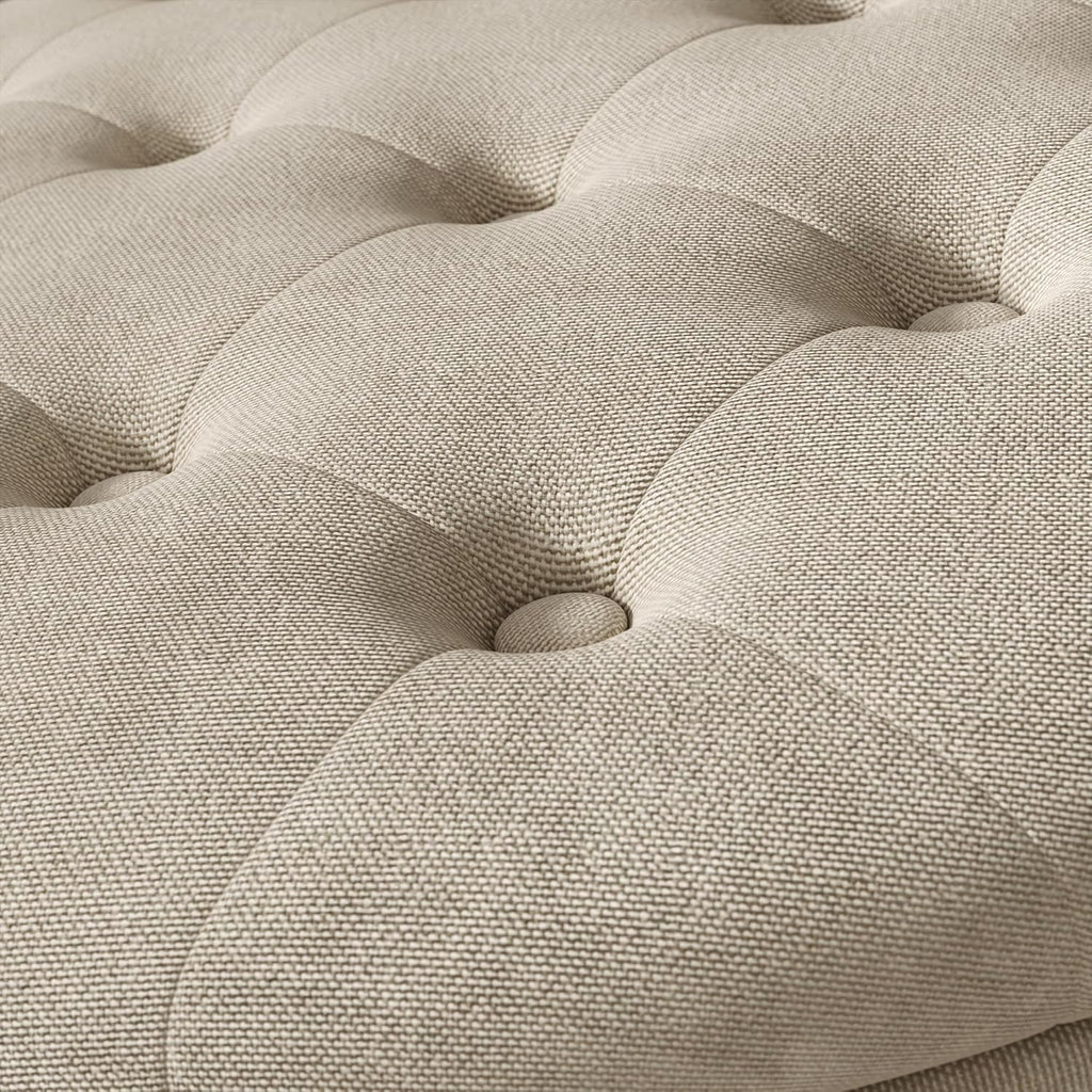 30 Inch Round Storage Ottoman,Modern Tufted Ottomans,Circular Coffee Table with Removable Top,Upholstered Large Ottoman with Storage Footrest Stool for Bedroom Living Room (Lightbrown)