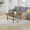 Alaterre Furniture Coffee Table - Newbury Collection 44-Inch Round Living Room Table - Solid Wood Farmhouse Coffee Table (Pecan Finish)