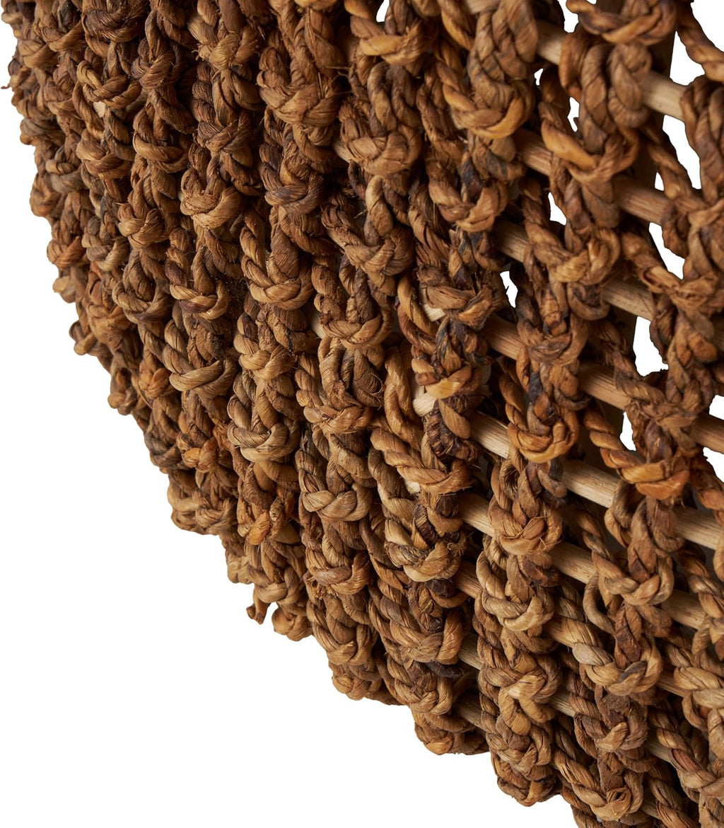 Deco 79 Rattan Living Room Coffee Table Woven for Home with Teak Tabletop, Center Table 33' x 33' x 16', Brown