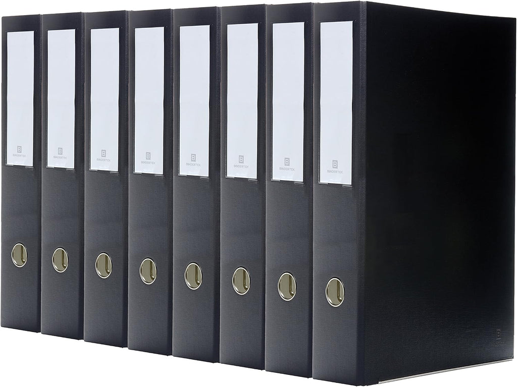 Bindertek 3-Ring Premium Legal Binder for 8.5' x 14' Paper, Pack of 8 - Black, 2' Spine Width, 325 Sheet Capacity, 1.25' D-Rings, Linen-Textured Covers, Steel Reinforced Edges, Spine Label Included