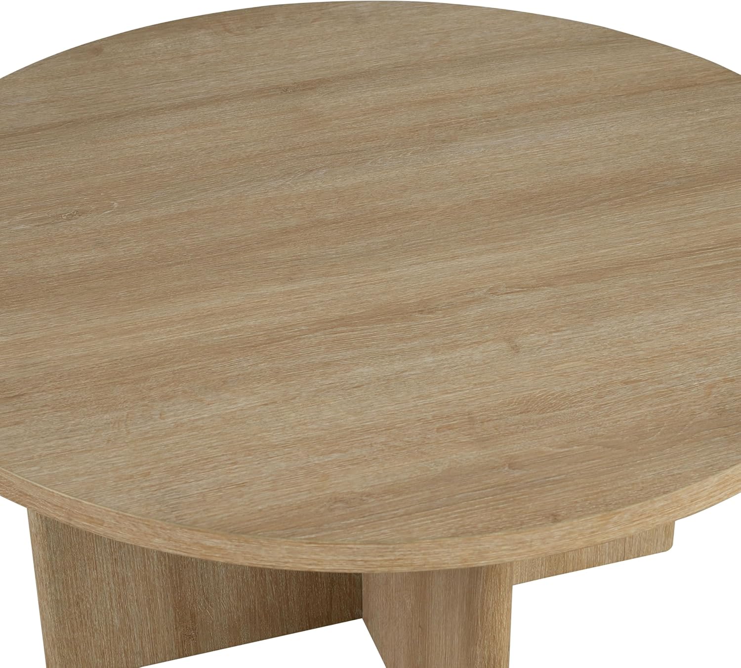 Furniture of America Aveline Modern 3 Piece Round Coffee Table Set with Cutout Trestle Base, Living Room Set for Small Space, Home Office, Bedroom, Natural