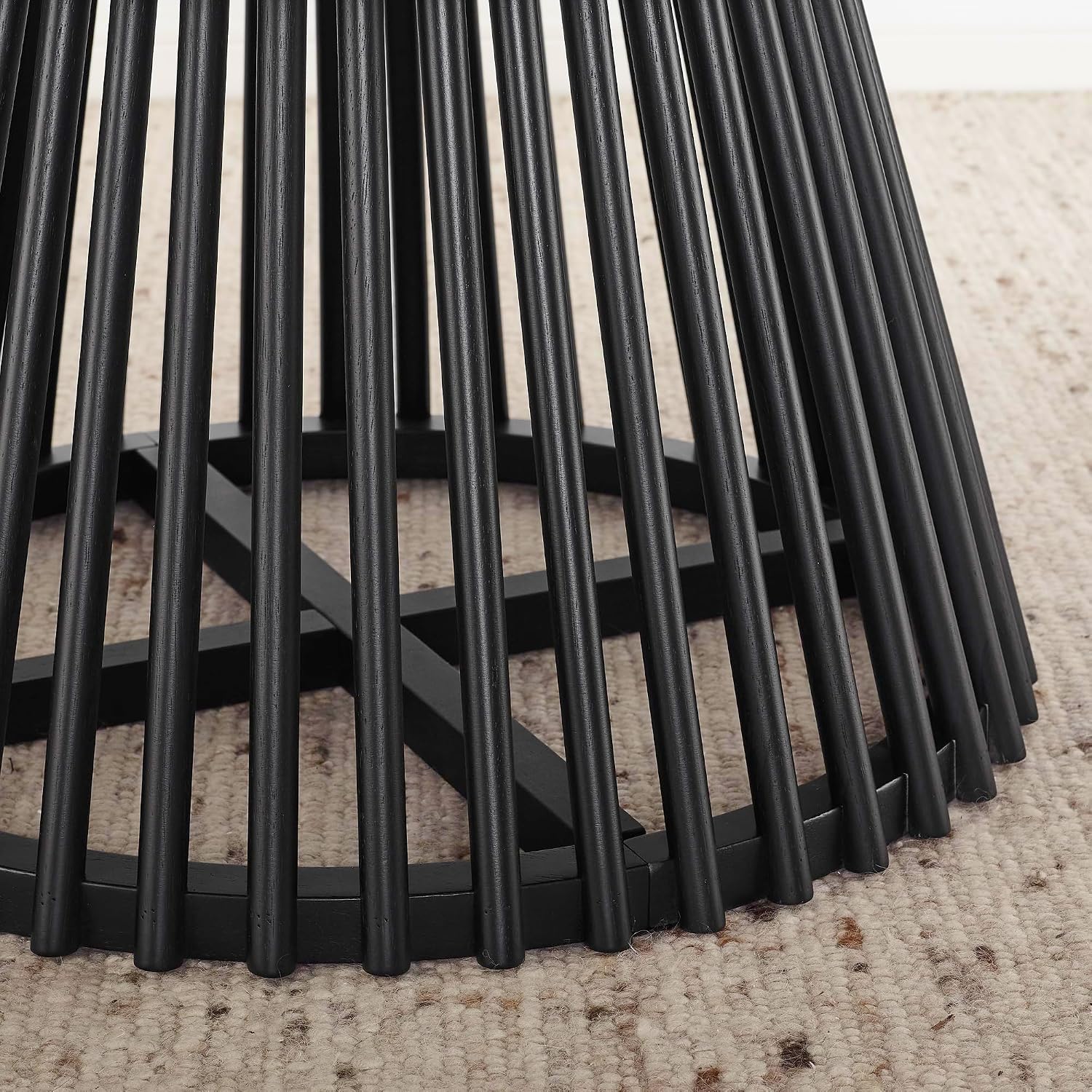 KEVINSPACE Round Coffee Table Solid Wood Nesting End Table Set of 2 Wood Side Table Circle Modern Accent Tables Farmhouse Circle Side Table Sets for Small Spaces Living Room Apartment Bedroom Black