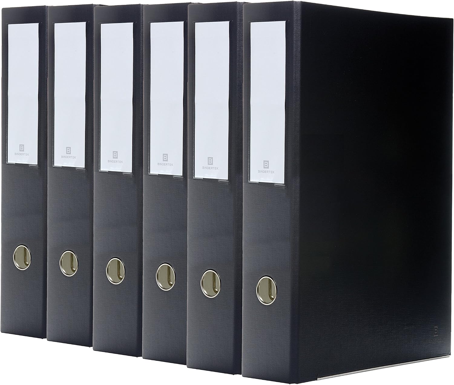 Bindertek 3-Ring Premium Legal Binder for 8.5' x 14' Paper, Pack of 6 - Black, 3' Spine Width, 525 Sheet Capacity, 2' D-Rings, Linen-Textured Covers, Steel Reinforced Edges, Spine Label Included