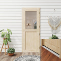 30' x 80' Dutch Door with Threshold, 1.75' Pine with 1-Lite Glass Split Half Door for Exterior Front Entry, Patio Doorway & Interior Pantry/Back w/1 Door Slab+1 Sill+4 Hinges+1 Latch