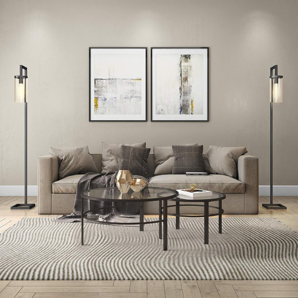 Henn&Hart Round Nested Coffee Table in Blackened Bronze, Coffee Table coffee tables for living room, studio apartment essentials, 36' Wide