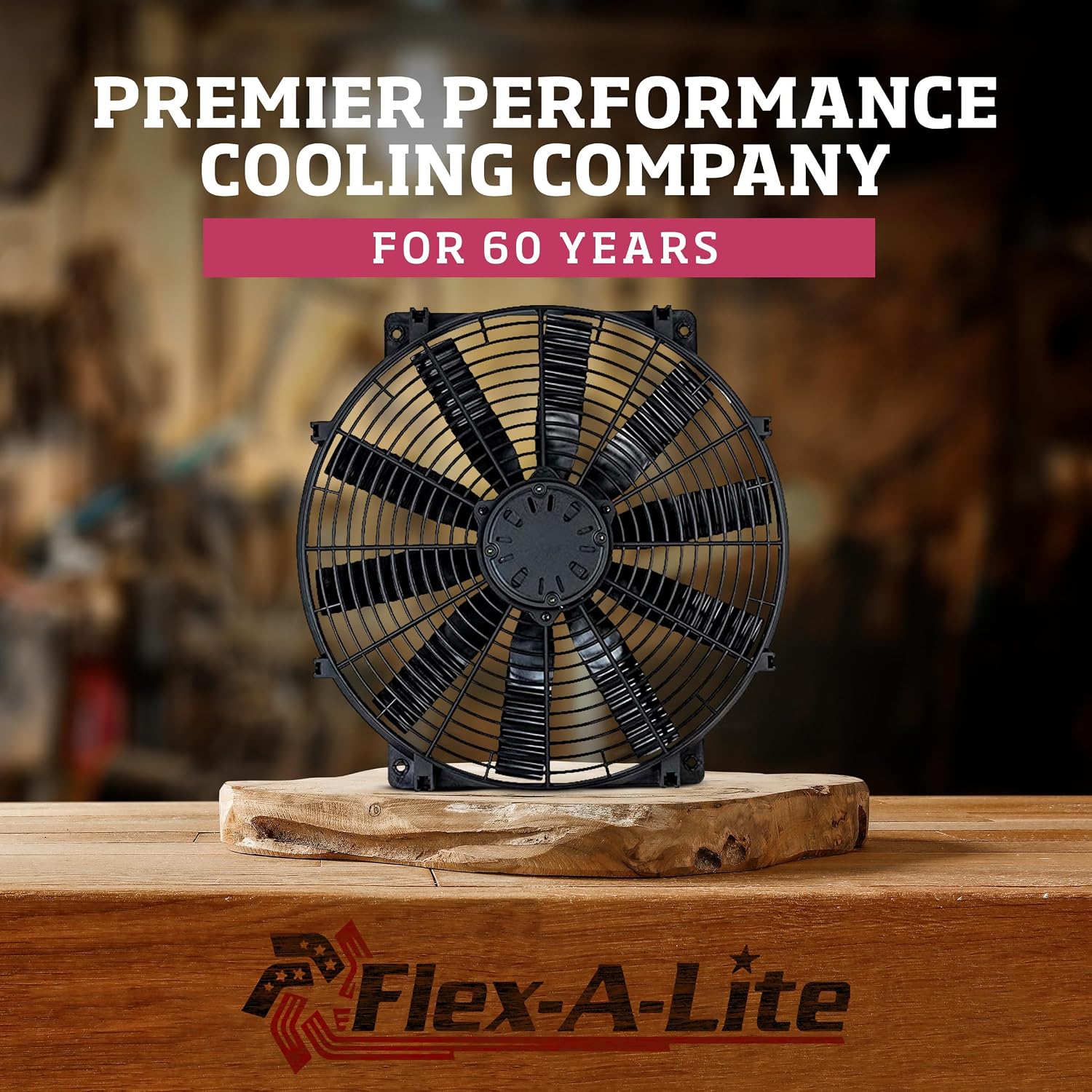 Flex-A-Lite Lo-Profile S-Blade Electric Fan, Puller Fan (123), Car Accessories, 12-1/8 Inches, Black