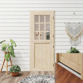 30' x 80' Dutch Door with Threshold, 1.75' Pine with 9-Lite Glass Split Half Door for Exterior Front Entry, Patio Doorway & Interior Pantry/Back w/1 Door Slab+1 Sill+4 Hinges+1 Latch