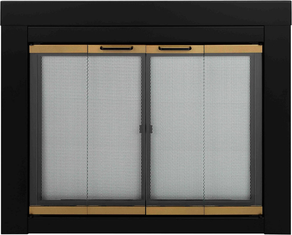 Pleasant Hearth AR-1021 Arrington Fireplace Glass Door, Black, Medium