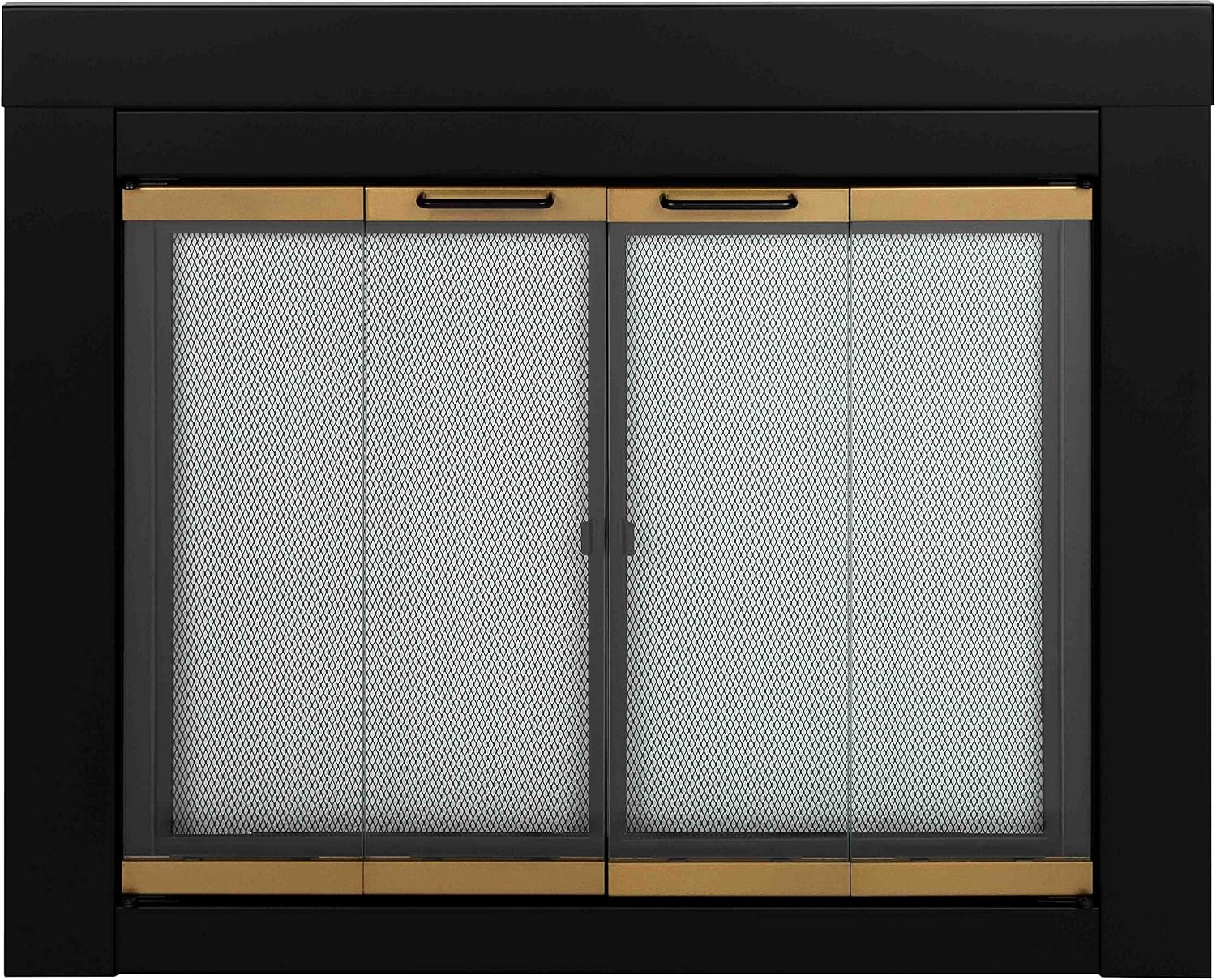Pleasant Hearth AR-1021 Arrington Fireplace Glass Door, Black, Medium