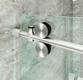 DIYHD 6.6ft Frameless Brushed Satin Stainless Steel Sliding Glass Shower Door Track barn Shower Door Hardware
