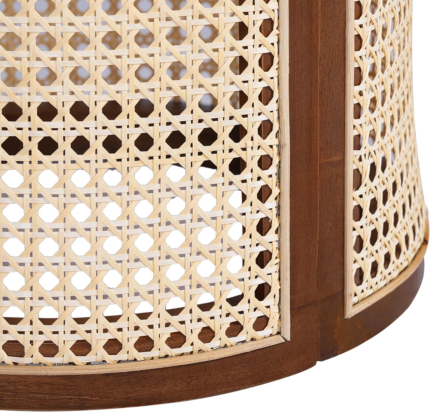 Christopher Knight Home Aurl Lift Top Round End Table with Storage, Modern Side Table with Woven Rattan Details, Wooden Small Coffee Table for Living Room, Round Storage Ottoman, Dark Brown