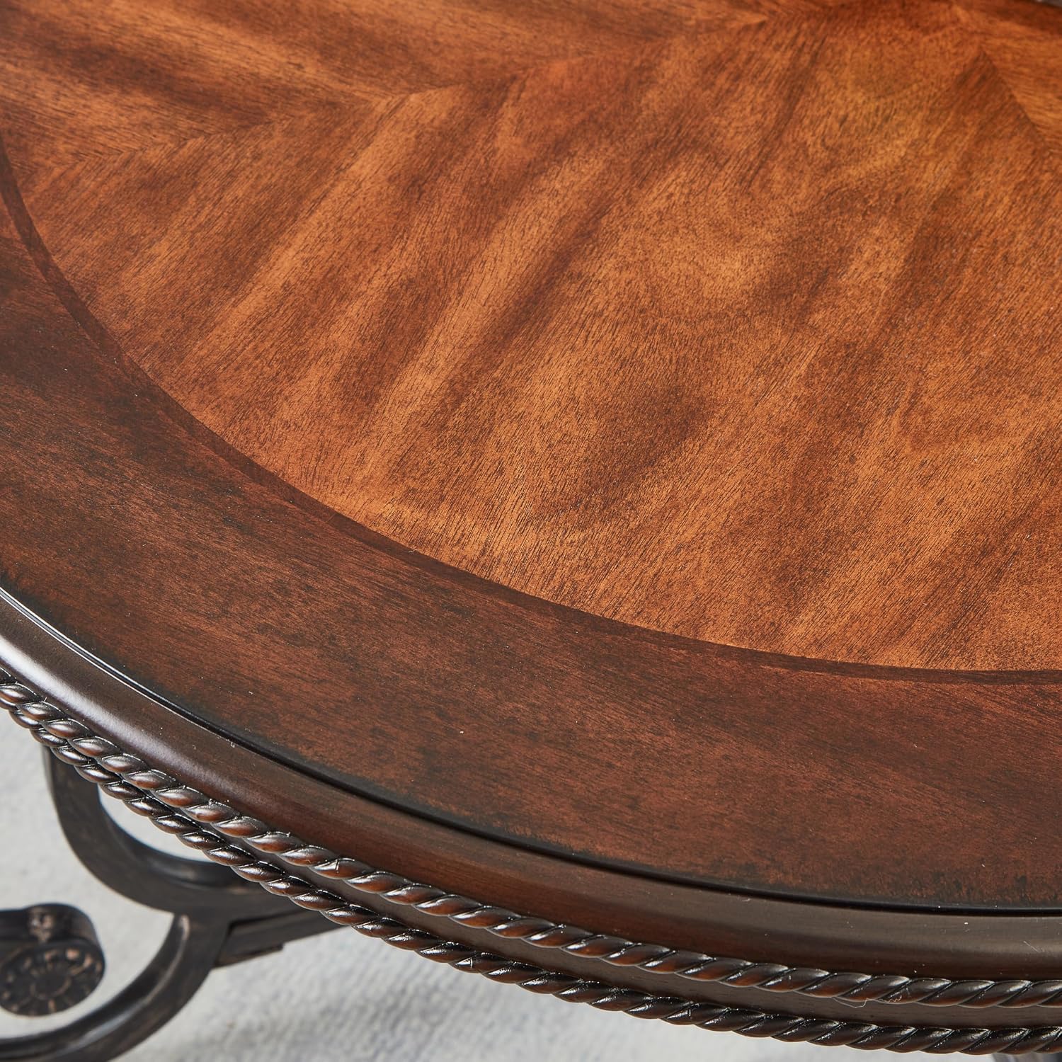Retro Round Wood Coffee Table with Metal Leg, Circle Farmhouse Coffee Table for Living Room, Wooden Mid Century Center Tables, Easy Assembly (35' Dx35 Wx19 H)