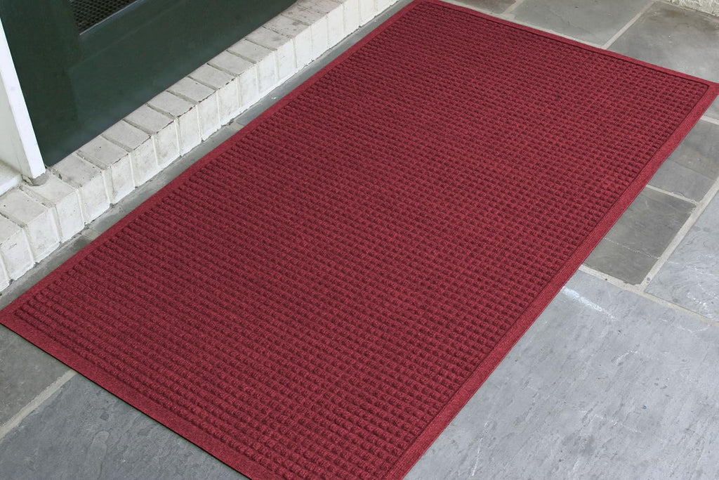 WaterHog Fashion Mat | Commercial-Grade Entrance Mat with Fabric Border – Indoor/Outdoor, Quick Drying, Stain Resistant Door Mat (Red/Black, 3' x 5')