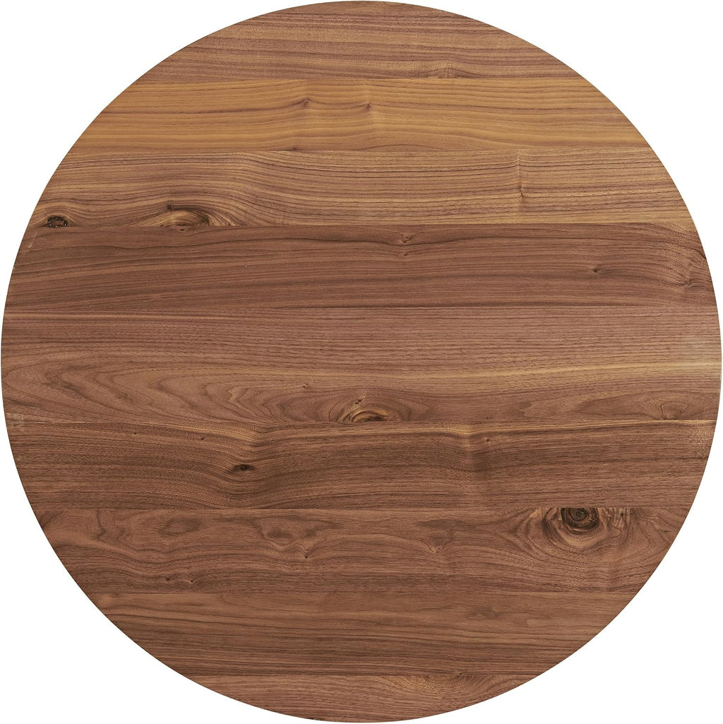Lavish Home 3-Piece Coffee Table Set - Industrial Modern Round Coffee Table and 2 Side Tables - for Living Room, Apartment, or Dorm Room (Walnut)