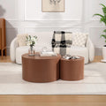 Round Coffee Table Set of 2 Modern Nesting Coffee Tables for Living Room Round Coffee Table for Living Room Bedroom (I)