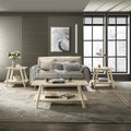 Roundhill Furniture Metz 3-Piece Coffee Table Set, Coffee Table and Two End Tables, Off-White Finish