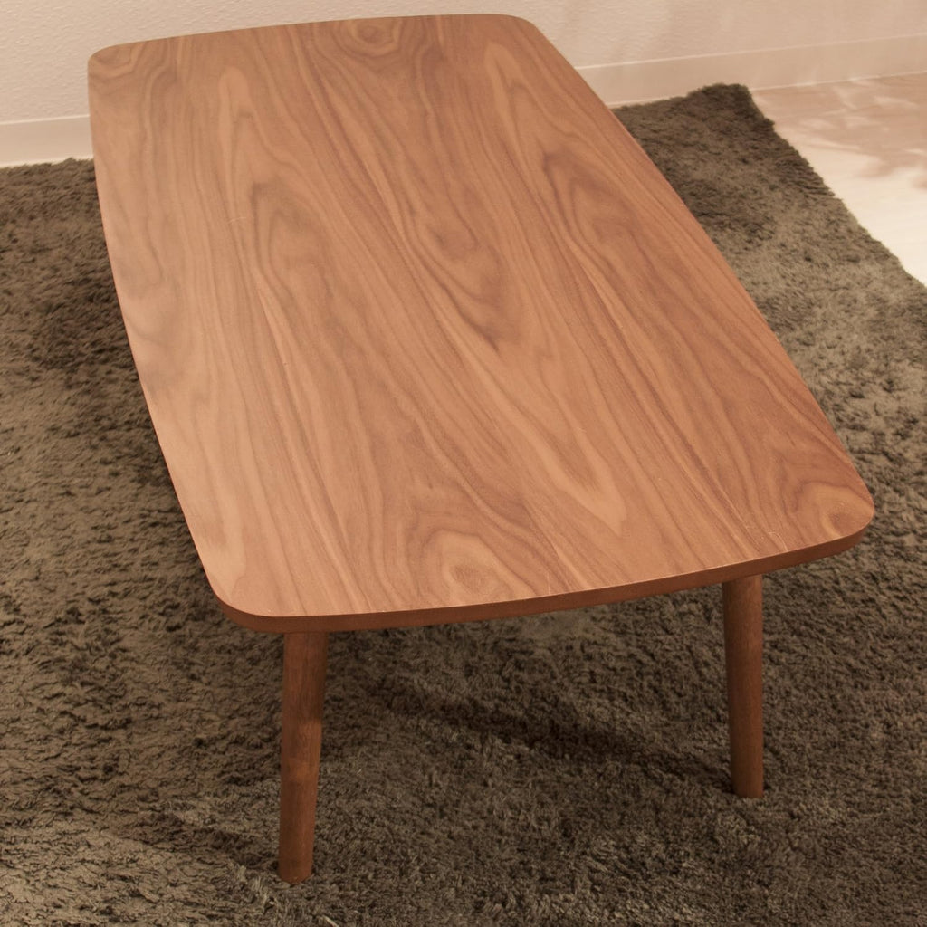 AZUMAYA Folding Legs Table W41.3 x D20.5 x H14.0 Inches Natural Walnut and Rubber Wood Material Home and Living Coffee Table Walnut Wood Color TAC-229WAL
