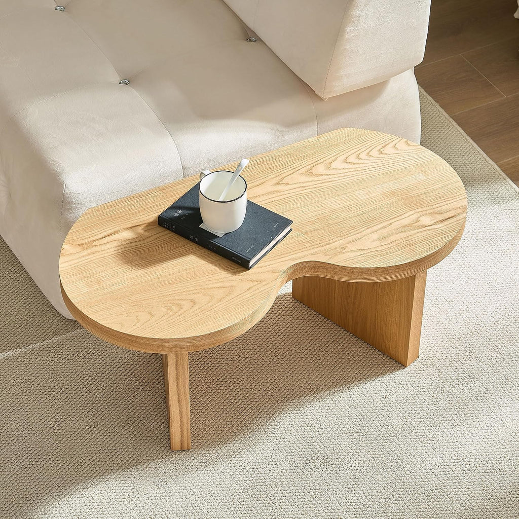 Modern Nesting Coffee Table Set of 2, Natural Wooden Coffee Table for Living Room, Small Center Table End Table Sets with Rustic Wood Grain for Bedroom Office Cafe Oka 31.5' W x13.77 H