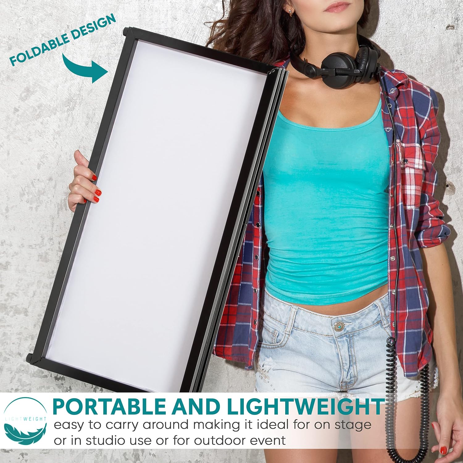 Pyle DJ Booth Foldable Cover Screen - Portable 5.6 ft Tabletop Event Facade Front Board Video Light Projector Display Scrim Panel -Folding Steel Frame Panel Stand, Stretchable Lycra Spandex PDJFAC02