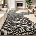 YIHOUSE 10×14 Ft Area Rugs Non-Shedding Washable Zebra Rug, Bedroom Living Room Dining Room Office Nursery Playroom Soft Nonslip Modern Rugs Faux Wool Carpet Indoor/Outdoor Rugs-Black and White Rug