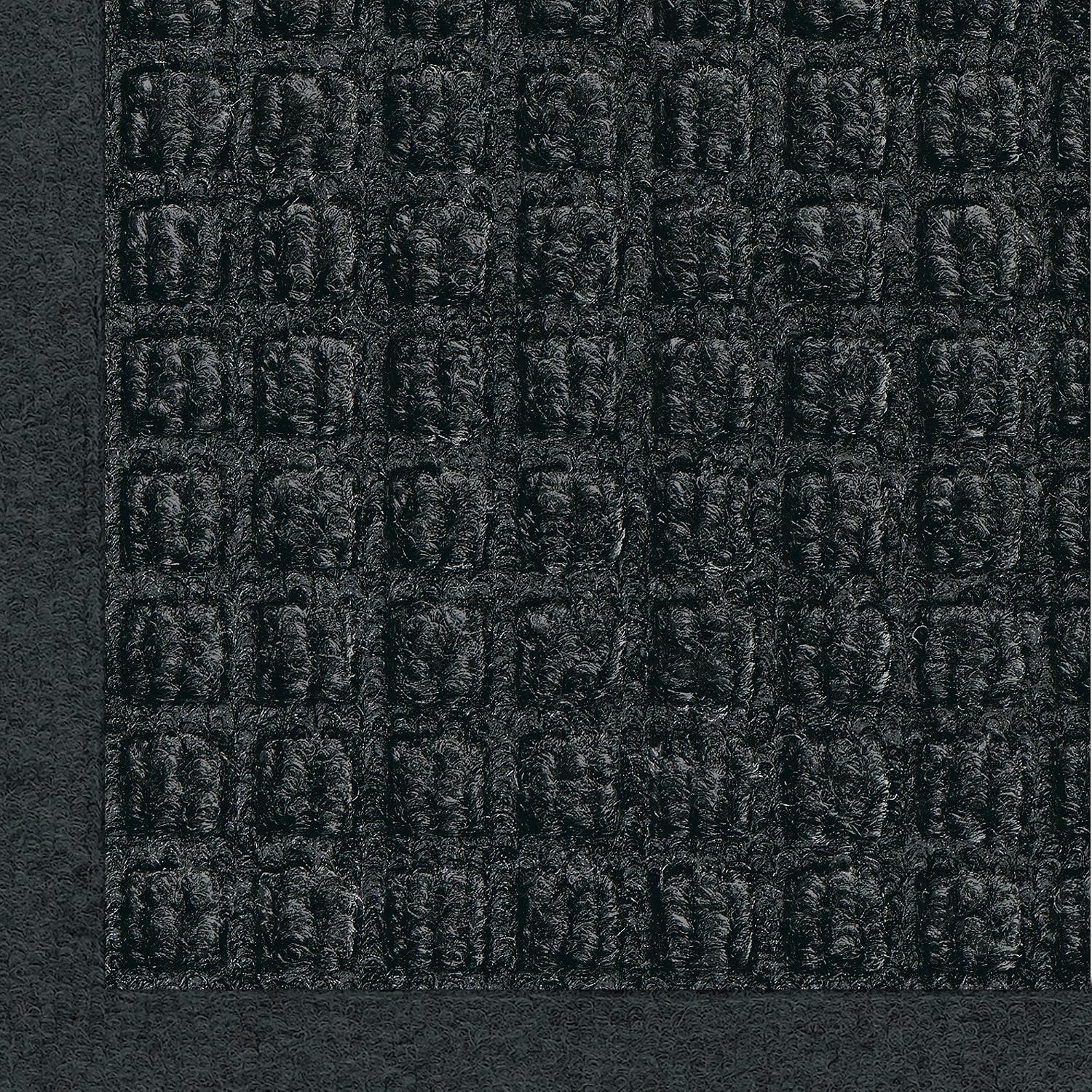 M+A Matting - 280540310 280 WaterHog Fashion Polypropylene Fiber Entrance Indoor/Outdoor Floor Mat, SBR Rubber Backing, 10' Length x 3' Width, 3/8' Thick, Charcoal