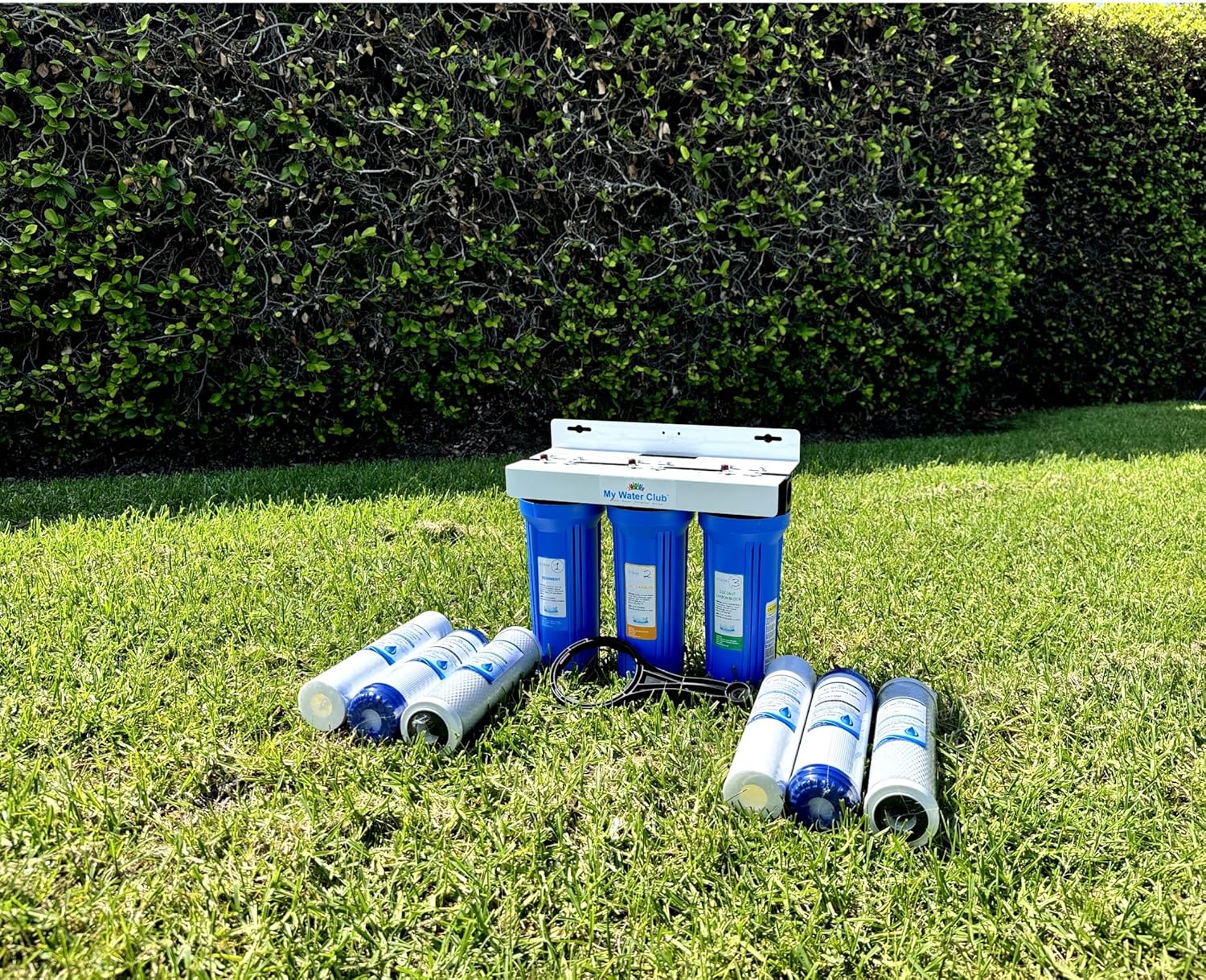 MyWaterClub Whole House Water Filter System, 3-Stage, with 2 Extra Filter Sets, 3/4' Port