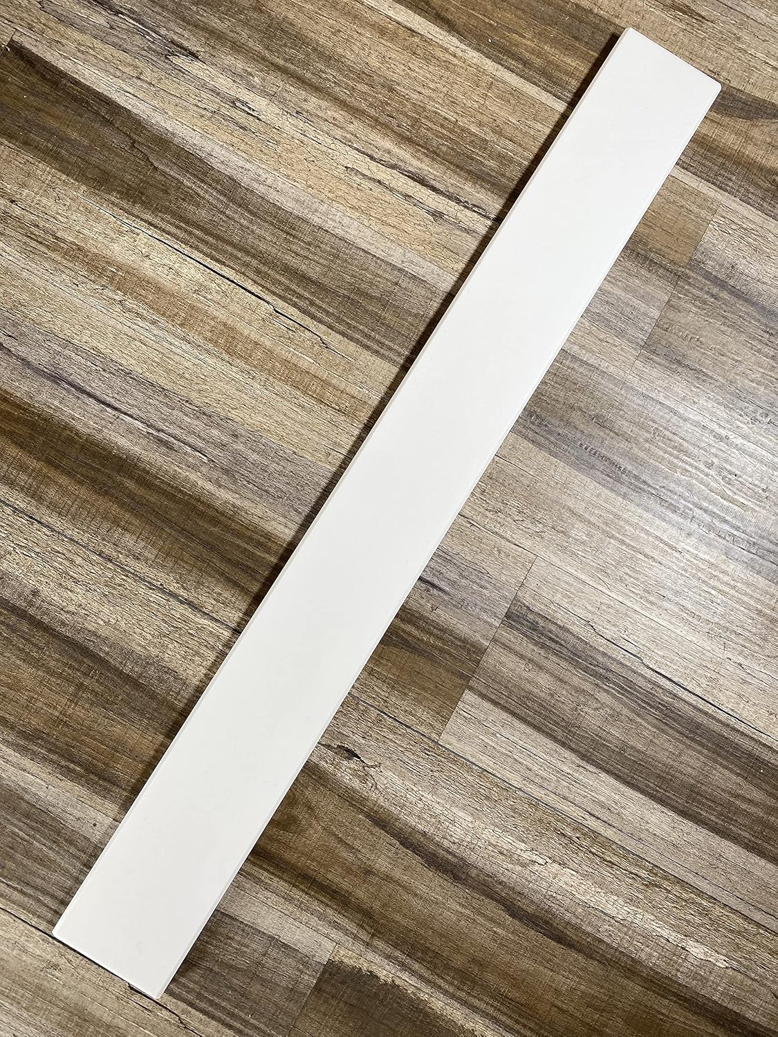 Tenedos Solid White Engineered Marble Threshold Saddle Polished, for Shower Curb, Bathroom Vanity Backsplash, Window Sill, Maintenance Free, Stain Resistant (6' x 24')