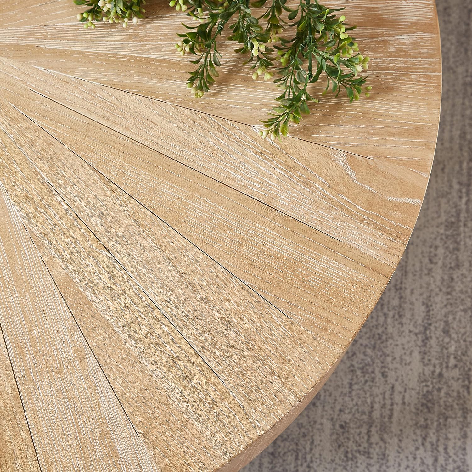 Nesting Round Oak Wood Coffee Table Set of 2 for Living Room - Wooden Circle Coffee Table ＆ End Table Side Tables for Apartment (Light Brown,31x31x14 in)