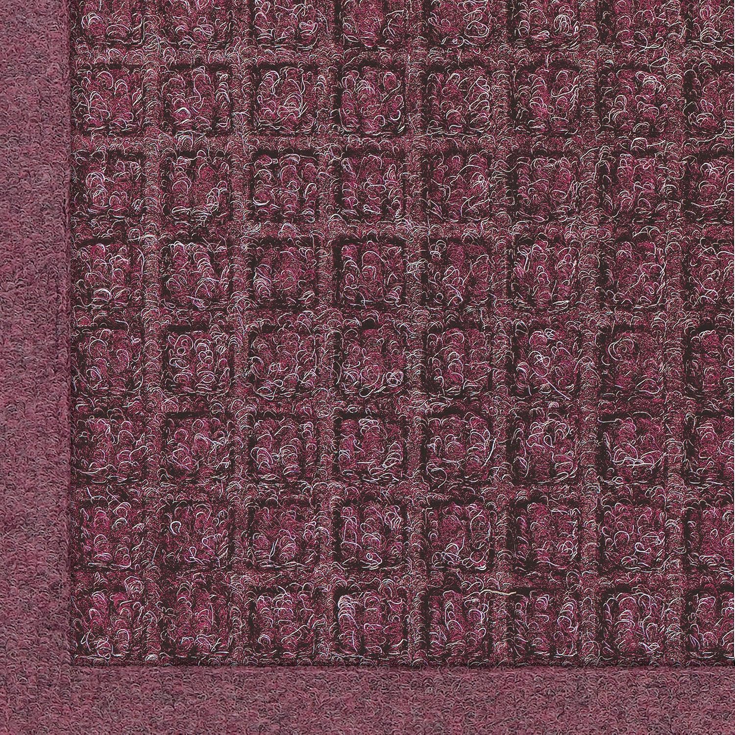WaterHog Fashion Mat | Commercial-Grade Entrance Mat with Fabric Border – Indoor/Outdoor, Quick Drying, Stain Resistant Door Mat (Bordeaux, 4' x 6')